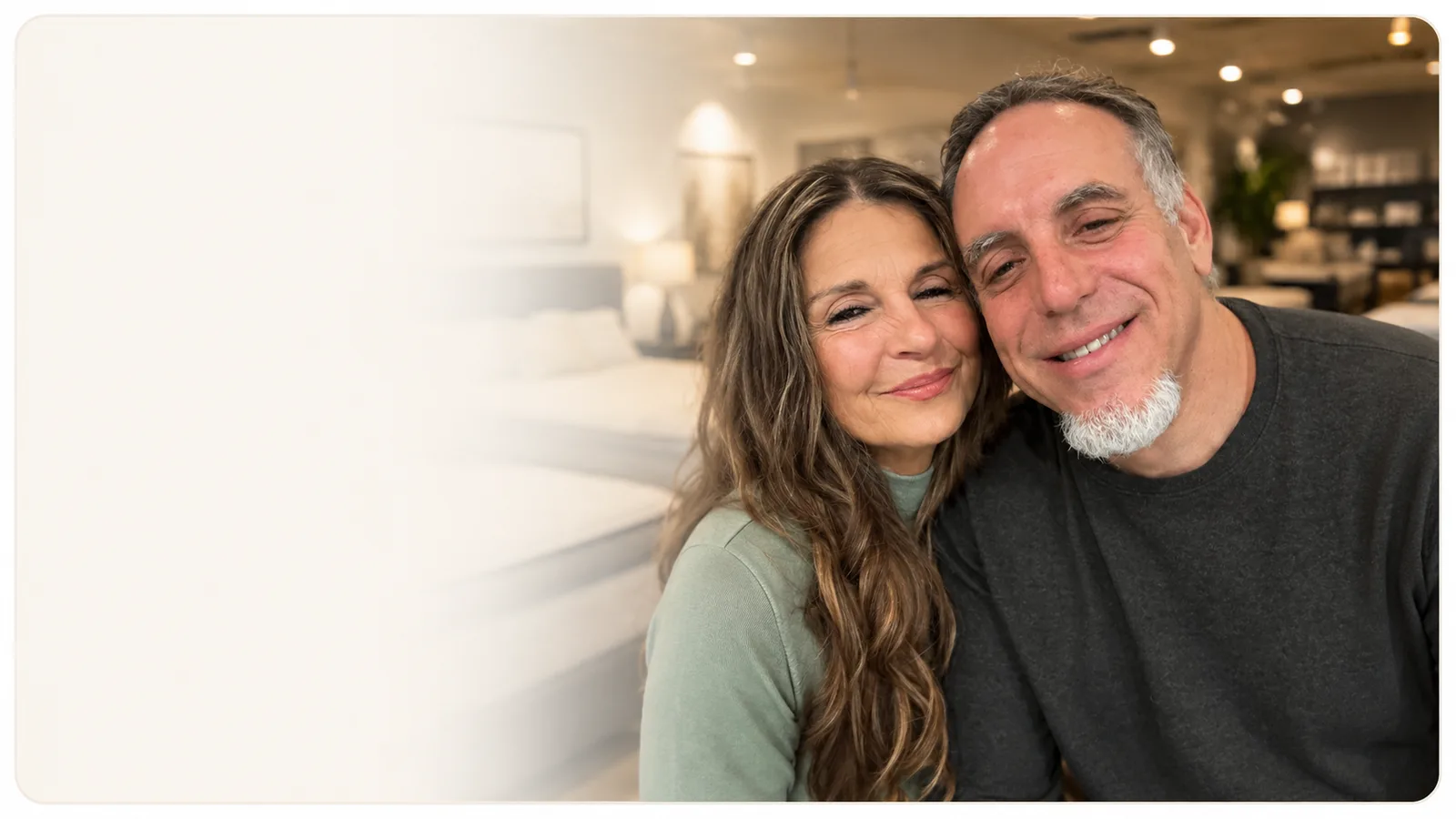 Chris and Gloria, the owners of Sleep World, in their Brooksville showroom